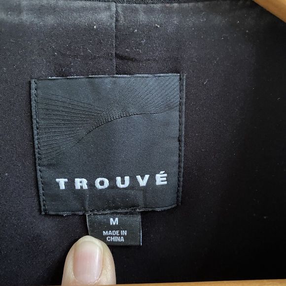 Trouve Black Open Front Oversized Blazer Suit Jacket Womens Size Medium‎ - Picture 3 of 11